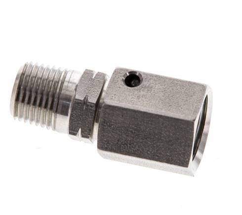 6L & 1/8'' NPT Stainless Steel Straight Swivel with Male Threads 315 bar FKM O-ring Sealing Cone Adjustable ISO 8434-1