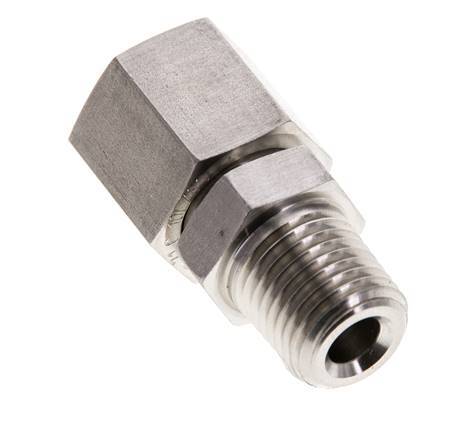 10L & 1/4'' NPT Stainless Steel Straight Swivel with Male Threads 315 bar FKM O-ring Sealing Cone Adjustable ISO 8434-1