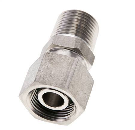 15L & 1/2'' NPT Stainless Steel Straight Swivel with Male Threads 315 bar FKM O-ring Sealing Cone Adjustable ISO 8434-1