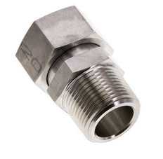 28L & 1'' NPT Stainless Steel Straight Swivel with Male Threads 160 bar FKM O-ring Sealing Cone Adjustable ISO 8434-1