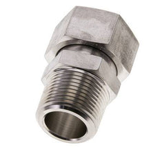 28L & 1'' NPT Stainless Steel Straight Swivel with Male Threads 160 bar FKM O-ring Sealing Cone Adjustable ISO 8434-1