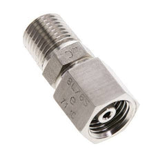 6S & 1/4'' NPT Stainless Steel Straight Swivel with Male Threads 630 bar FKM O-ring Sealing Cone Adjustable ISO 8434-1