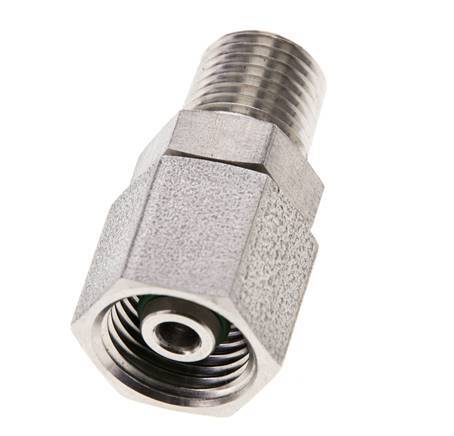 8S & 1/4'' NPT Stainless Steel Straight Swivel with Male Threads 630 bar FKM O-ring Sealing Cone Adjustable ISO 8434-1