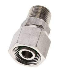 12S & 3/8'' NPT Stainless Steel Straight Swivel with Male Threads 630 bar FKM O-ring Sealing Cone Adjustable ISO 8434-1