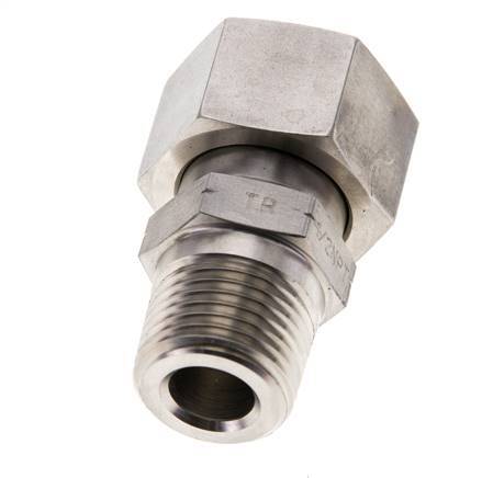 16S & 1/2'' NPT Stainless Steel Straight Swivel with Male Threads 400 bar FKM O-ring Sealing Cone Adjustable ISO 8434-1