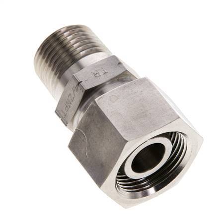 16S & 1/2'' NPT Stainless Steel Straight Swivel with Male Threads 400 bar FKM O-ring Sealing Cone Adjustable ISO 8434-1
