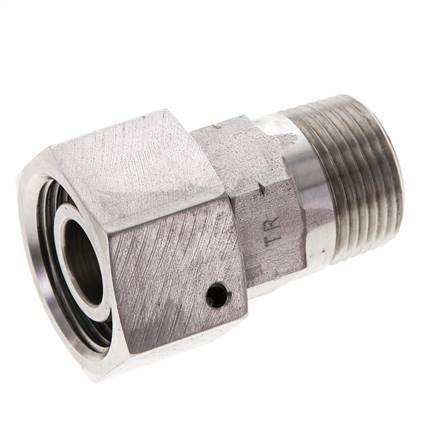 20S & 3/4'' NPT Stainless Steel Straight Swivel with Male Threads 400 bar FKM O-ring Sealing Cone Adjustable ISO 8434-1