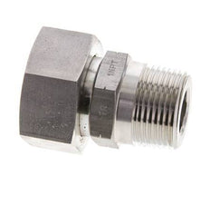 25S & 1'' NPT Stainless Steel Straight Swivel with Male Threads 400 bar FKM O-ring Sealing Cone Adjustable ISO 8434-1