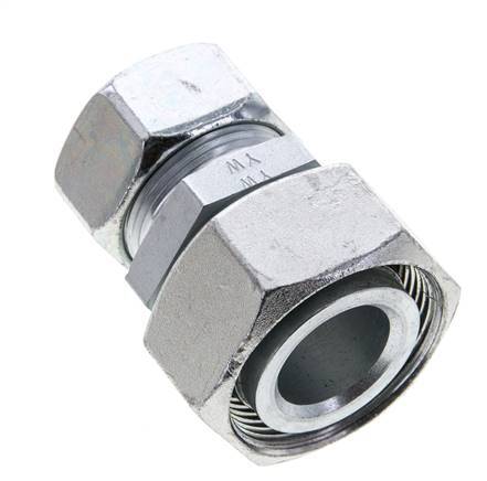 28L & 35L Zink plated Steel Straight Cutting Fitting with Swivel 160 bar ISO 8434-1