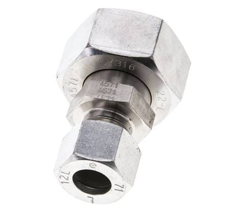 12L & 22L Stainless Steel Straight Cutting Fitting with Swivel 160 bar ISO 8434-1