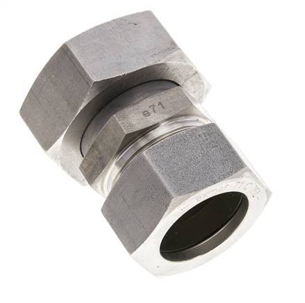 35L & 42L Stainless Steel Straight Cutting Fitting with Swivel 160 bar ISO 8434-1