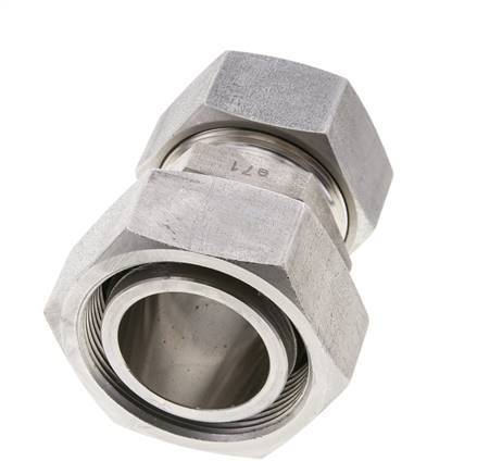 35L & 42L Stainless Steel Straight Cutting Fitting with Swivel 160 bar ISO 8434-1
