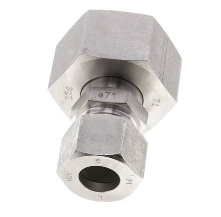 16S & 25S Stainless Steel Straight Cutting Fitting with Swivel 400 bar ISO 8434-1