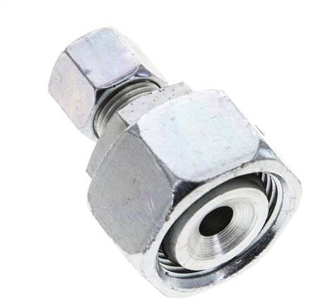 10L & 22L Zink plated Steel Straight Cutting Fitting with Swivel 160 bar NBR O-ring Sealing Cone ISO 8434-1