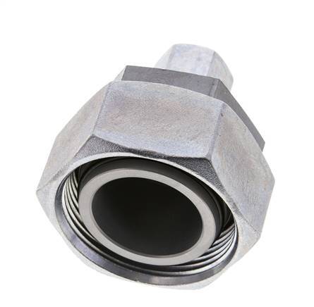 10L & 35L Zink plated Steel Straight Cutting Fitting with Swivel 160 bar NBR O-ring Sealing Cone ISO 8434-1