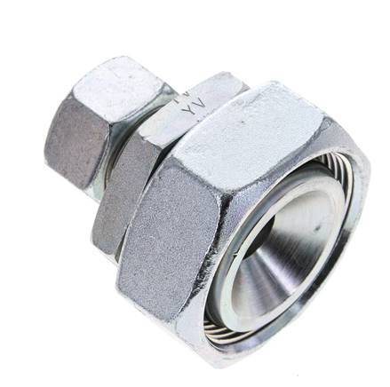 18L & 42L Zink plated Steel Straight Cutting Fitting with Swivel 160 bar NBR O-ring Sealing Cone ISO 8434-1