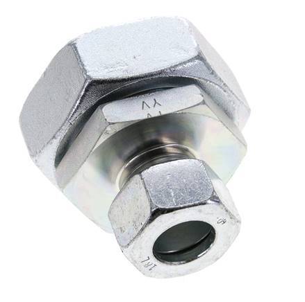 18L & 42L Zink plated Steel Straight Cutting Fitting with Swivel 160 bar NBR O-ring Sealing Cone ISO 8434-1