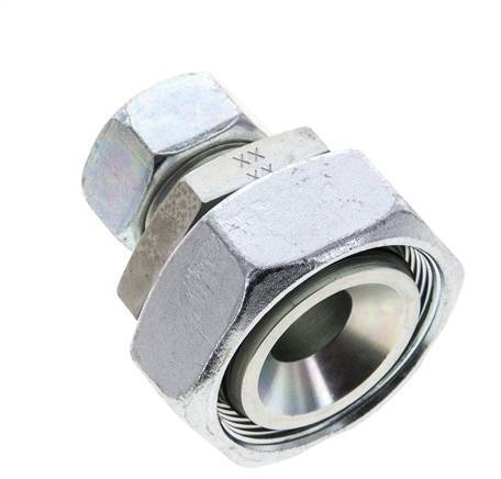22L & 42L Zink plated Steel Straight Cutting Fitting with Swivel 160 bar NBR O-ring Sealing Cone ISO 8434-1
