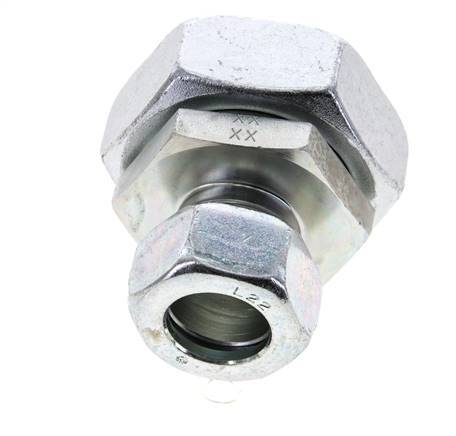 22L & 42L Zink plated Steel Straight Cutting Fitting with Swivel 160 bar NBR O-ring Sealing Cone ISO 8434-1