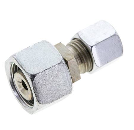 8S & 14S Zink plated Steel Straight Cutting Fitting with Swivel 630 bar NBR O-ring Sealing Cone ISO 8434-1