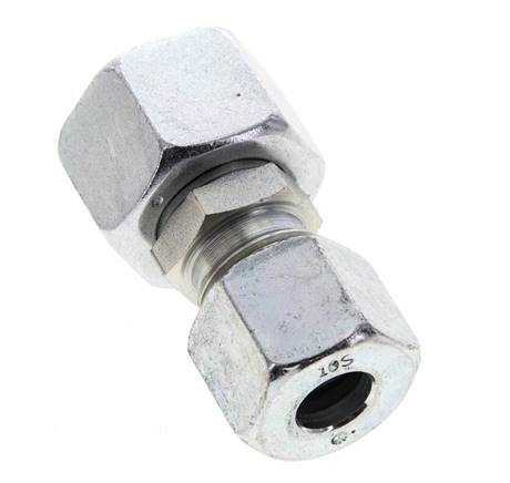 10S & 14S Zink plated Steel Straight Cutting Fitting with Swivel 630 bar NBR O-ring Sealing Cone ISO 8434-1