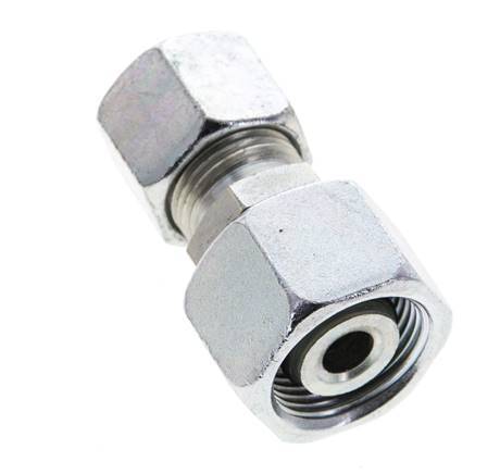 10S & 14S Zink plated Steel Straight Cutting Fitting with Swivel 630 bar NBR O-ring Sealing Cone ISO 8434-1