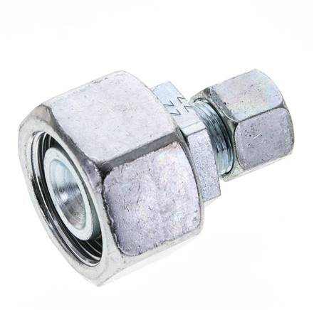 12S & 25S Zink plated Steel Straight Cutting Fitting with Swivel 400 bar NBR O-ring Sealing Cone ISO 8434-1