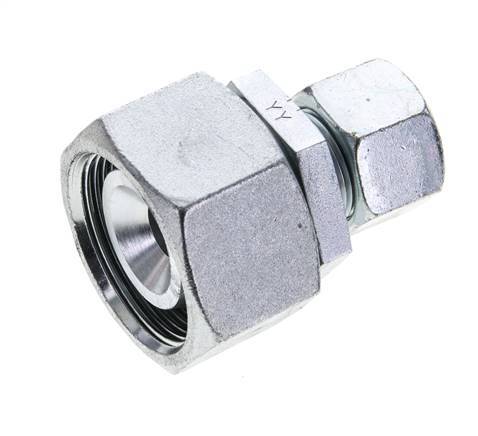 16S & 30S Zink plated Steel Straight Cutting Fitting with Swivel 400 bar NBR O-ring Sealing Cone ISO 8434-1