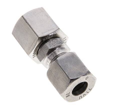 8L & 10L Stainless Steel Straight Cutting Fitting with Swivel 315 bar FKM O-ring Sealing Cone ISO 8434-1