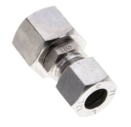 12L & 15L Stainless Steel Straight Cutting Fitting with Swivel 315 bar FKM O-ring Sealing Cone ISO 8434-1