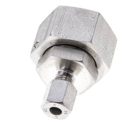 6L & 22L Stainless Steel Straight Cutting Fitting with Swivel 160 bar FKM O-ring Sealing Cone ISO 8434-1
