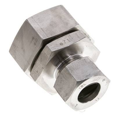 18L & 35L Stainless Steel Straight Cutting Fitting with Swivel 160 bar FKM O-ring Sealing Cone ISO 8434-1