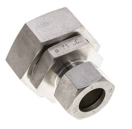 22L & 42L Stainless Steel Straight Cutting Fitting with Swivel 160 bar FKM O-ring Sealing Cone ISO 8434-1