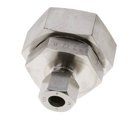 12S & 38S Stainless Steel Straight Cutting Fitting with Swivel 315 bar FKM O-ring Sealing Cone ISO 8434-1