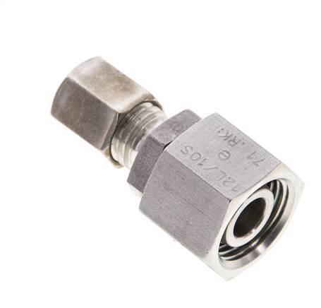 6L & 12L Stainless Steel Straight Compression Fitting with Swivel 315 bar FKM O-ring Sealing Cone ISO 8434-1