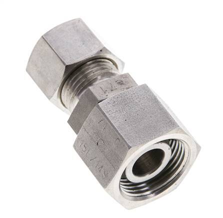 12L & 15L Stainless Steel Straight Compression Fitting with Swivel 315 bar FKM O-ring Sealing Cone ISO 8434-1