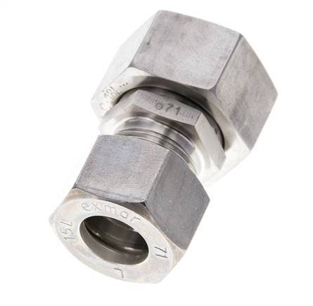 15L & 18L Stainless Steel Straight Compression Fitting with Swivel 315 bar FKM O-ring Sealing Cone ISO 8434-1