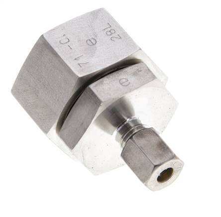 6L & 28L Stainless Steel Straight Compression Fitting with Swivel 160 bar FKM O-ring Sealing Cone ISO 8434-1