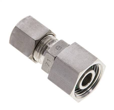 8S & 12S Stainless Steel Straight Compression Fitting with Swivel 400 bar FKM O-ring Sealing Cone ISO 8434-1