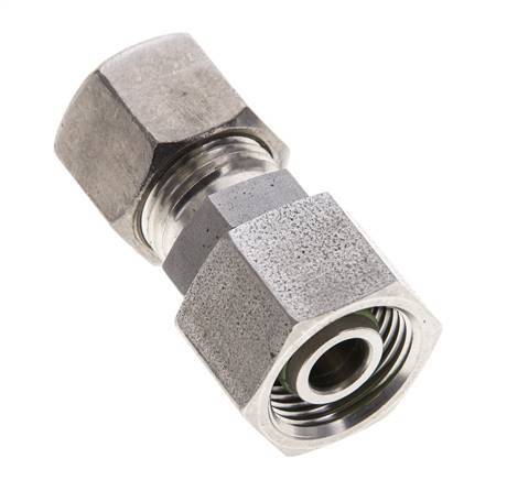 10S & 12S Stainless Steel Straight Compression Fitting with Swivel 400 bar FKM O-ring Sealing Cone ISO 8434-1