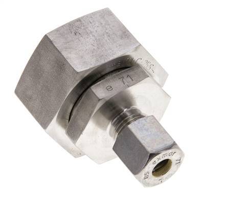 8S & 25S Stainless Steel Straight Compression Fitting with Swivel 250 bar FKM O-ring Sealing Cone ISO 8434-1