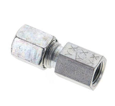 6L & M10x1 Zink plated Steel Straight Cutting Fitting with Female Threads 315 bar ISO 8434-1