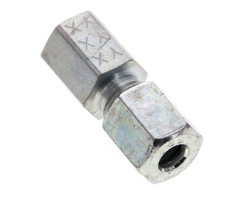 6L & M10x1 Zink plated Steel Straight Cutting Fitting with Female Threads 315 bar ISO 8434-1