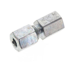 6L & M10x1 Zink plated Steel Straight Cutting Fitting with Female Threads 315 bar ISO 8434-1