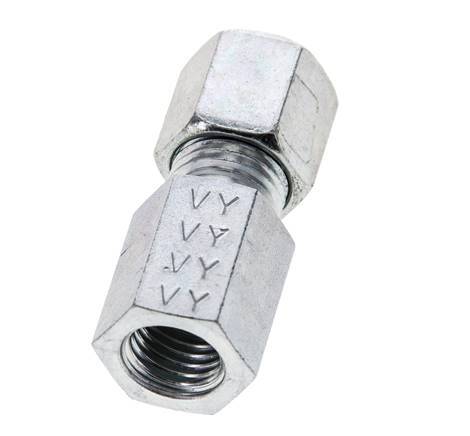 6S & M12x1.5 Zink plated Steel Straight Cutting Fitting with Female Threads 630 bar ISO 8434-1