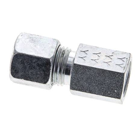8S & M14x1.5 Zink plated Steel Straight Cutting Fitting with Female Threads 630 bar ISO 8434-1