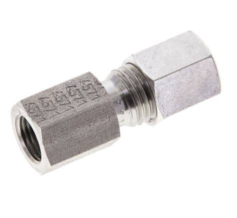 6L & M10x1 Stainless Steel Straight Cutting Fitting with Female Threads 315 bar ISO 8434-1