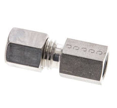 6L & M10x1 Stainless Steel Straight Compression Fitting with Female Threads 315 bar ISO 8434-1