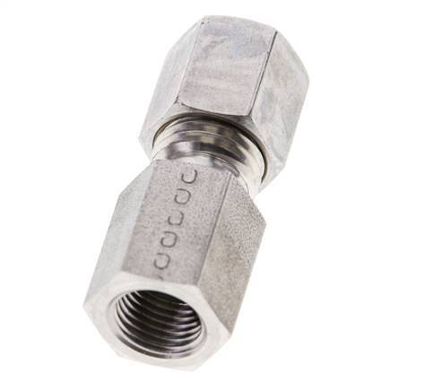 6L & M10x1 Stainless Steel Straight Compression Fitting with Female Threads 315 bar ISO 8434-1