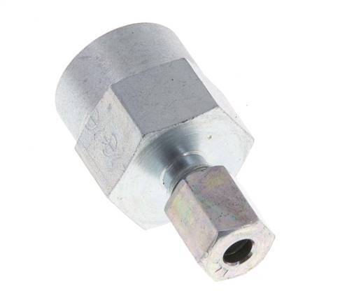 4LL & G1/4'' Zink plated Steel Straight Cutting Fitting with Female Threads for Pressure Gauges 315 bar ISO 8434-1